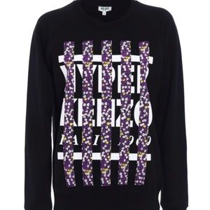 KENZO Hyper sweatshirt crew neck black floral size Large